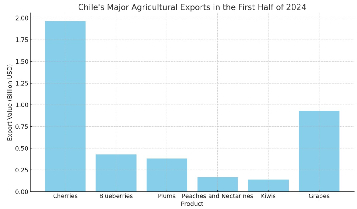 [기획-글로벌푸드체인] 칠레, 상반기 농산물 수출액 70억 달러 돌파