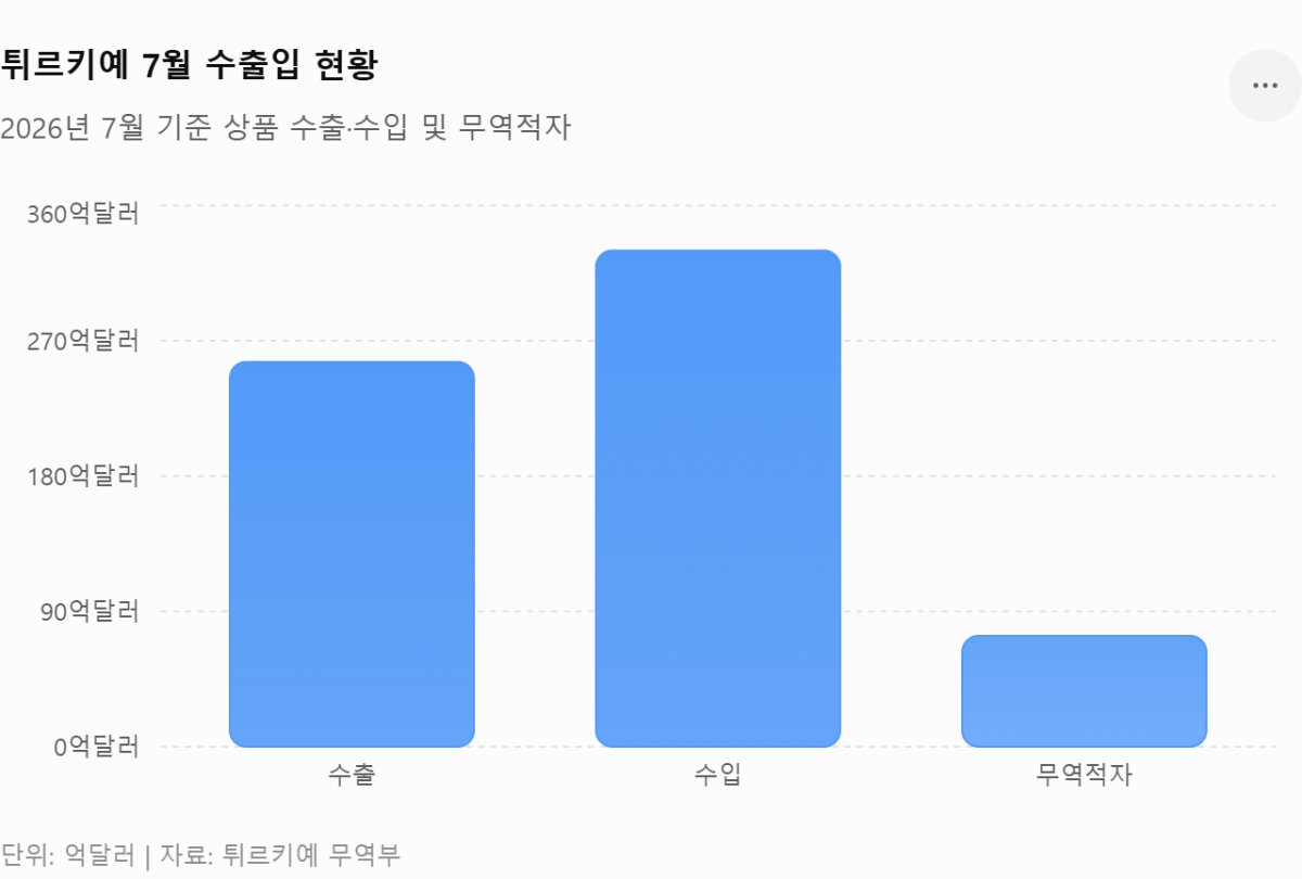 [기획-무역 FOCUS] 튀르키예 7월 수출 256억달러…연간 수출액 사상 최대